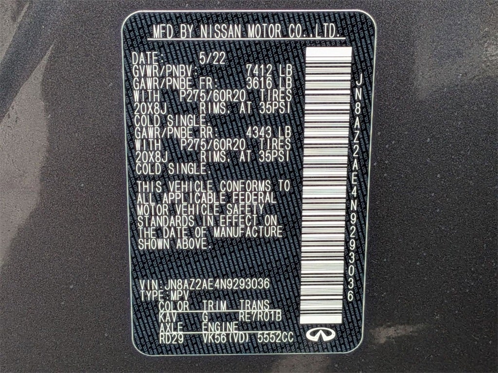 2022 INFINITI QX80 LUXE