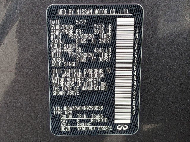 2022 INFINITI QX80 LUXE