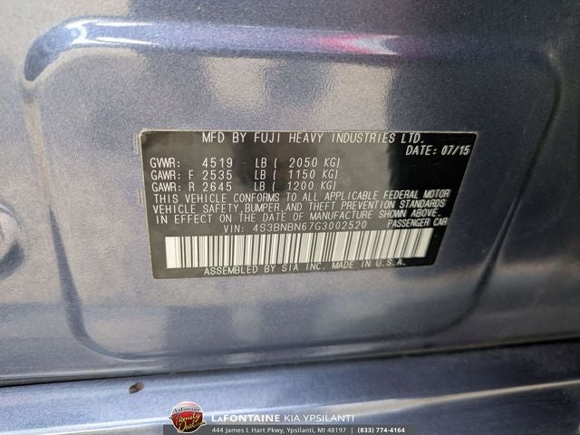2016 Subaru Legacy 2.5i Limited
