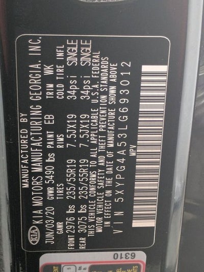 2020 Kia Sorento S