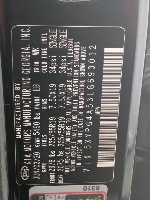2020 Kia Sorento S