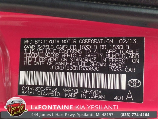 2013 Toyota Prius c Two