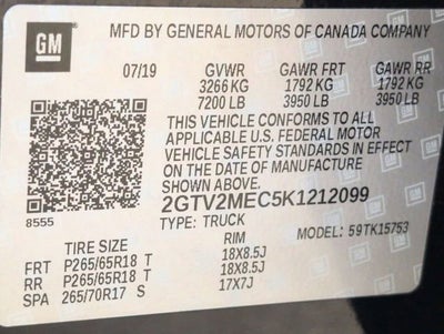 2019 GMC Sierra 1500 Limited SLE